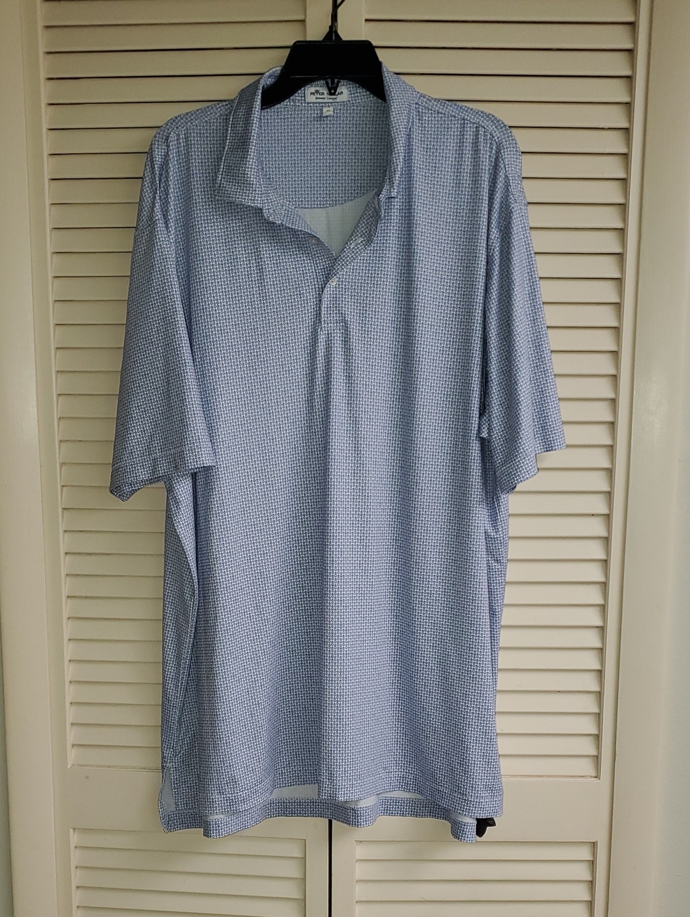 Peter Millar Blue Micro-Pattern Polo Shirt
